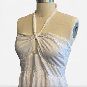 PRELOVED A&F || WHITE HALTER MAXI DRESS